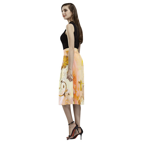 Beautiful flowers in soft colors Aoede Crepe Skirt (Model D16)