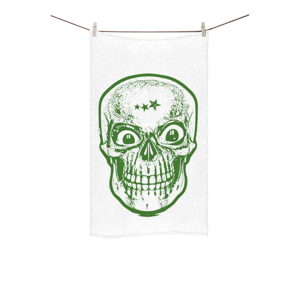 Sketchy Skull ,green by JamColors Custom Towel 16"x28"