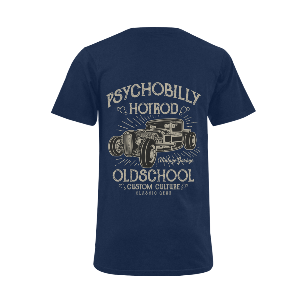 Psychobilly Hotrod Men's V-Neck T-shirt  Big Size(USA Size) (Model T10)