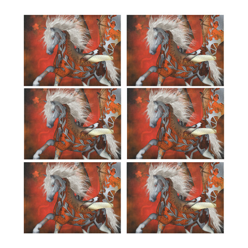 Awesome steampunk horse with wings Placemat 14’’ x 19’’ (Set of 6)