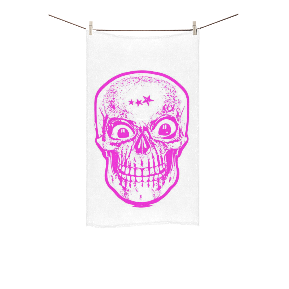 Sketchy Skull,pink by JamColors Custom Towel 16"x28"