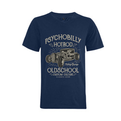 Psychobilly Hotrod Men's V-Neck T-shirt  Big Size(USA Size) (Model T10)