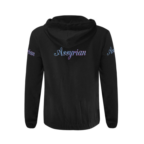 Assyrian Flag Hoodie All Over Print Full Zip Hoodie for Men (Model H14)