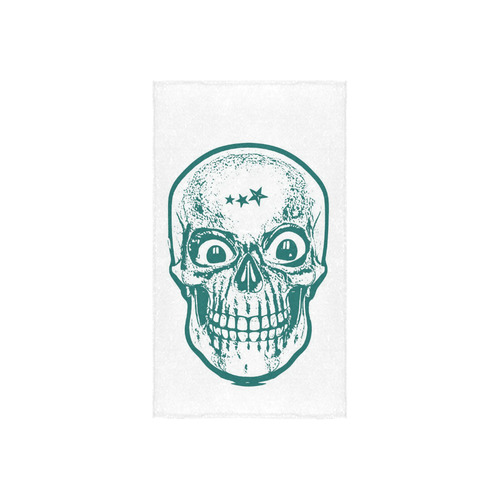 Sketchy Skull ,teal by JamColors Custom Towel 16"x28"