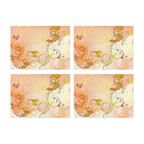 Beautiful flowers in soft colors Placemat 14’’ x 19’’ (Set of 4)