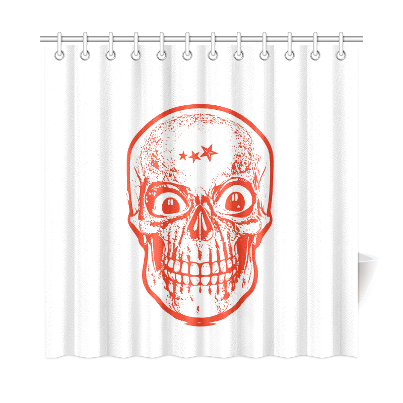 Sketchy Skull ,red by JamColors Shower Curtain 72"x72"