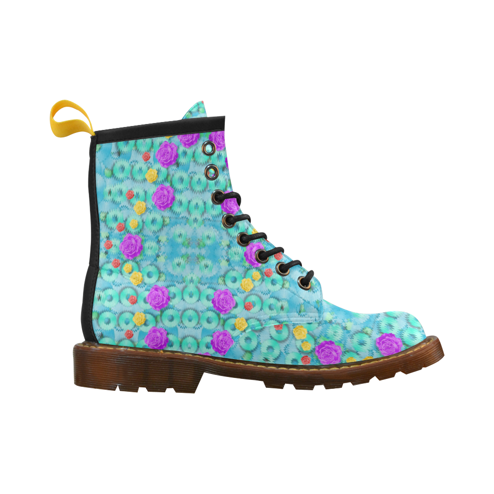 Season for roses and polka dots High Grade PU Leather Martin Boots For Women Model 402H