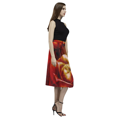 Wonderful red roses Aoede Crepe Skirt (Model D16)