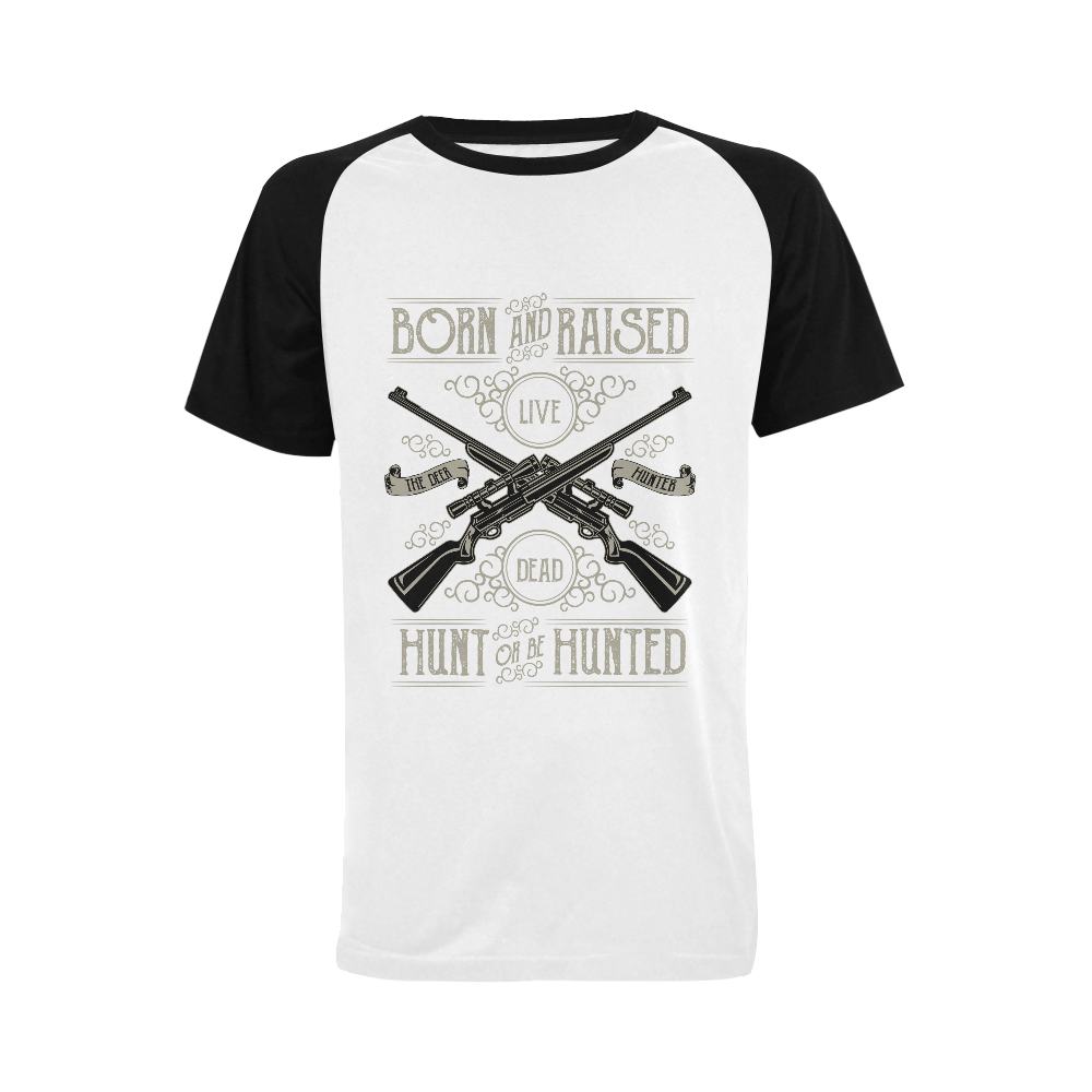 Hunt Or Be Hunted Men's Raglan T-shirt Big Size (USA Size) (Model T11)