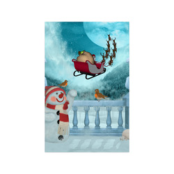 Funny snowman with Santa Claus Poster 11"x17"