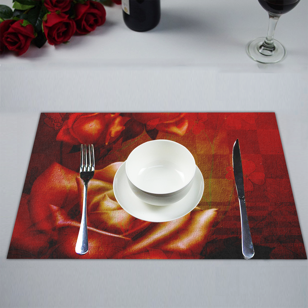 Wonderful red roses Placemat 14’’ x 19’’ (Set of 4)