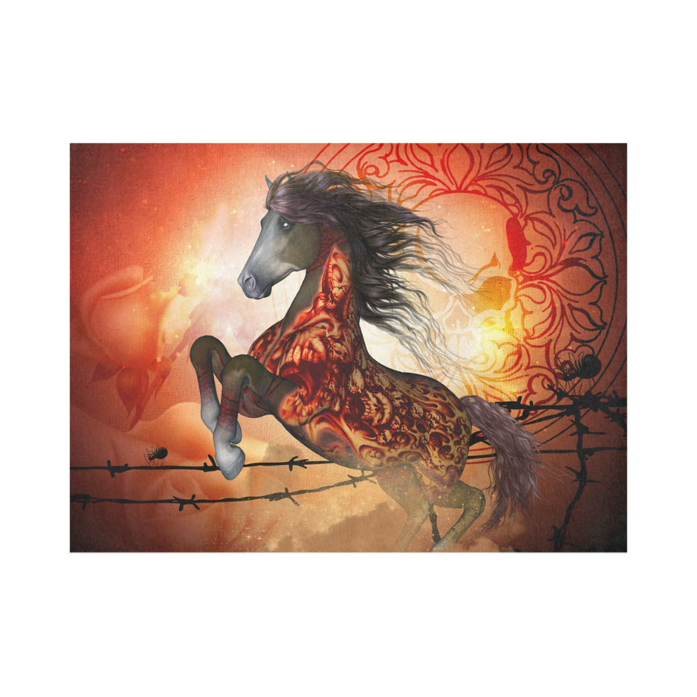 Awesome creepy horse with skulls Placemat 14’’ x 19’’ (Set of 6)