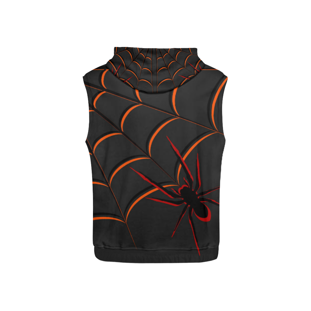 Scary Spider All Over Print Sleeveless Hoodie for Kid (Model H15)
