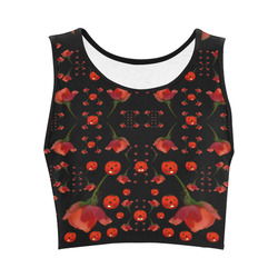 pumkins and roses from the fantasy garden Women's Crop Top (Model T42)