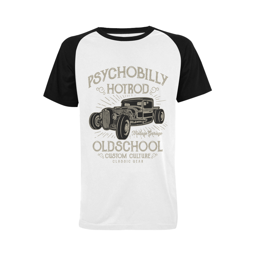 Psychobilly Hotrod Men's Raglan T-shirt Big Size (USA Size) (Model T11)
