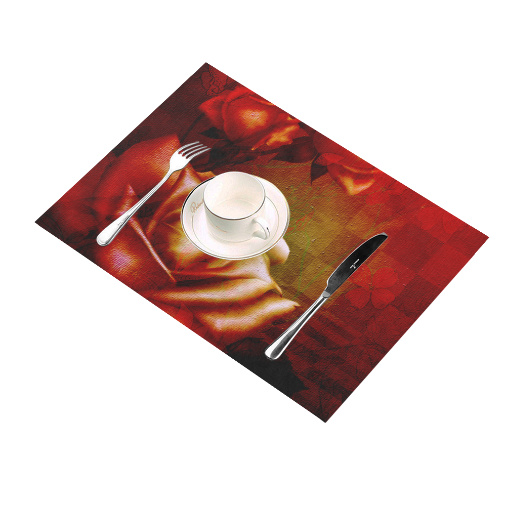 Wonderful red roses Placemat 14’’ x 19’’ (Set of 2)