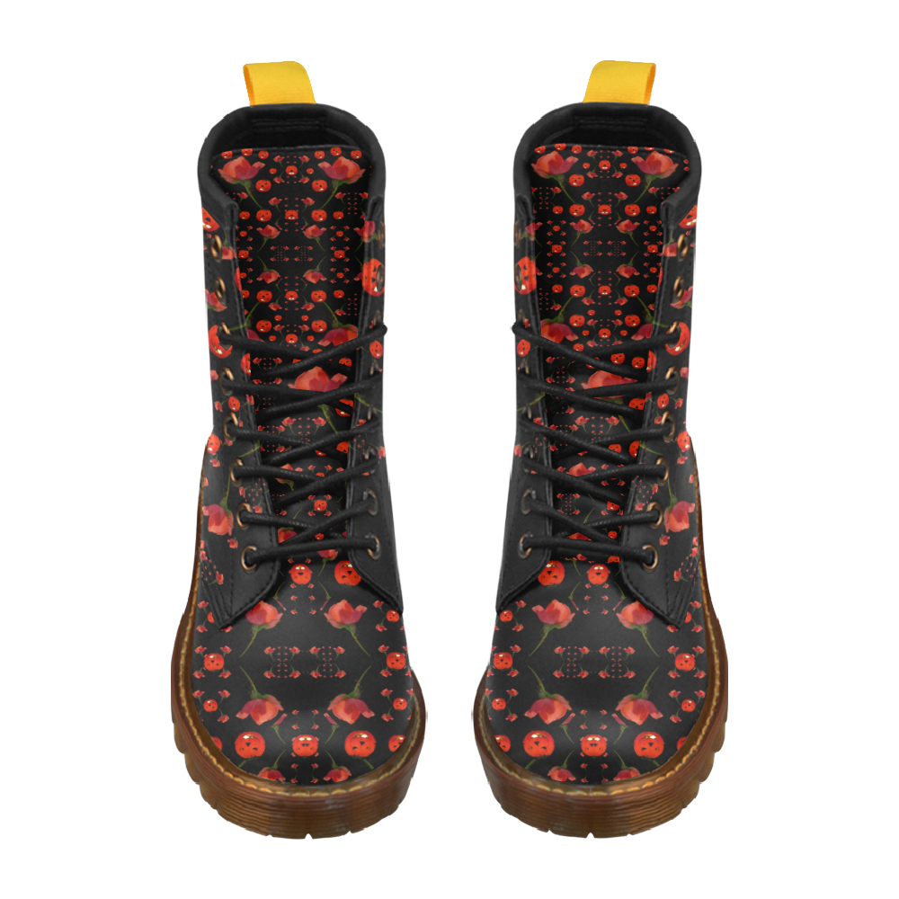 pumkins and roses from the fantasy garden High Grade PU Leather Martin Boots For Women Model 402H