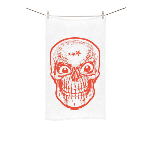 Sketchy Skull ,red by JamColors Custom Towel 16"x28"