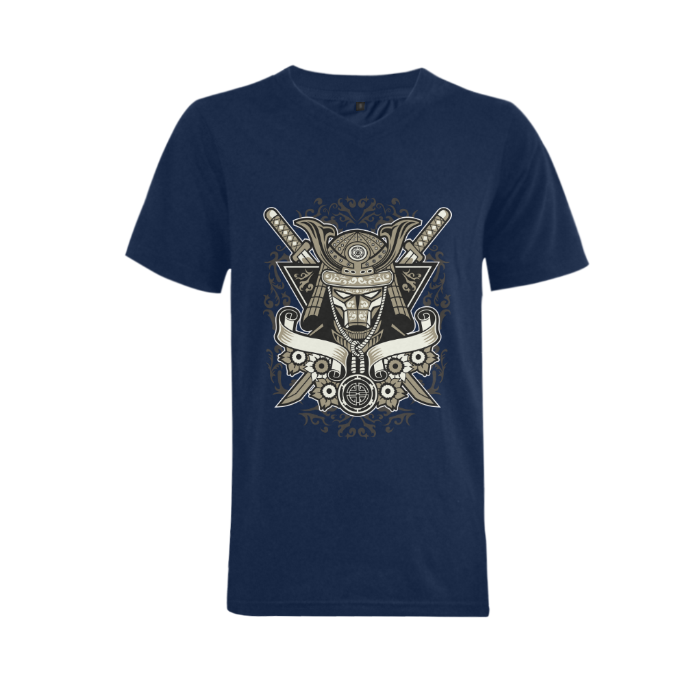 Samurai Men's V-Neck T-shirt  Big Size(USA Size) (Model T10)