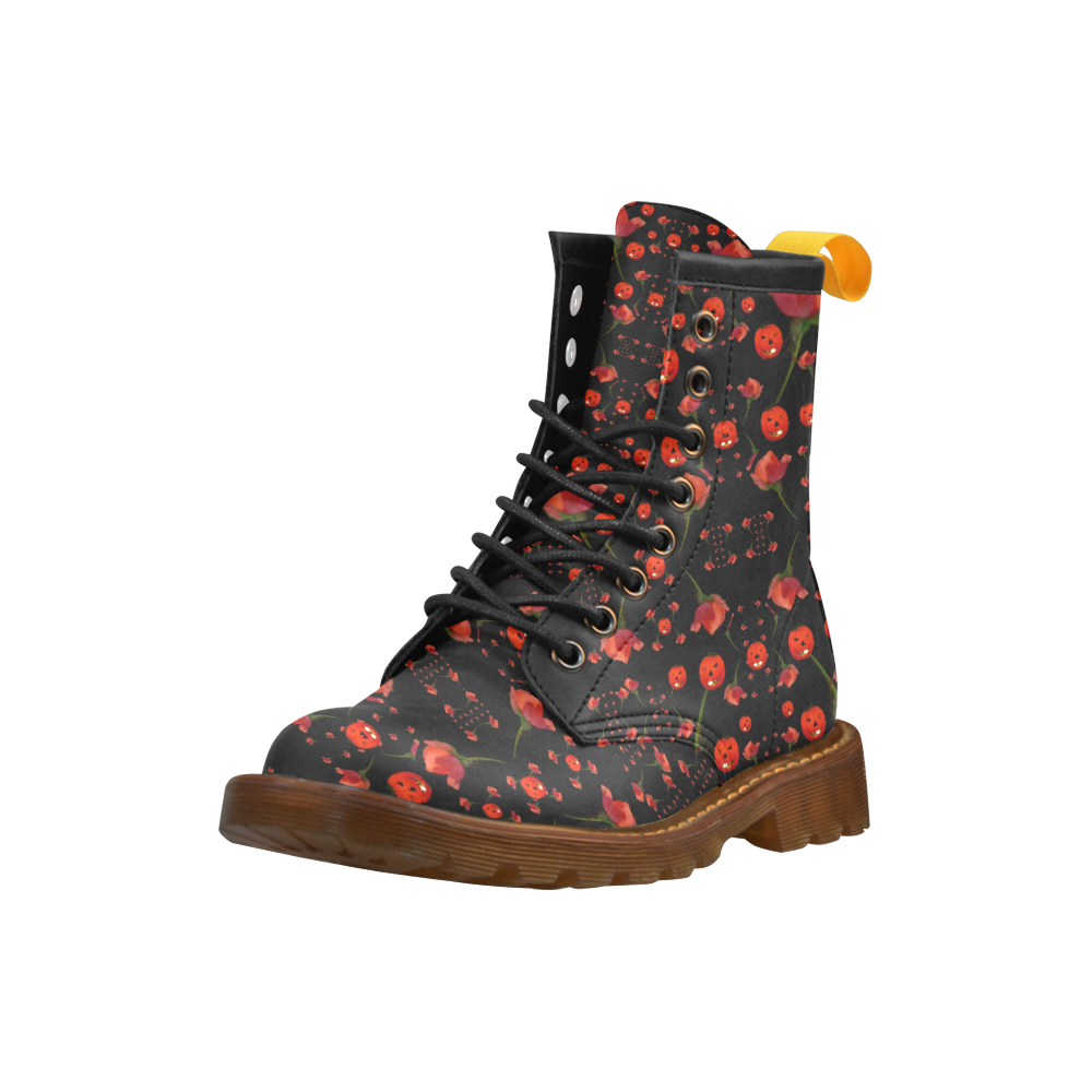 pumkins and roses from the fantasy garden High Grade PU Leather Martin Boots For Women Model 402H