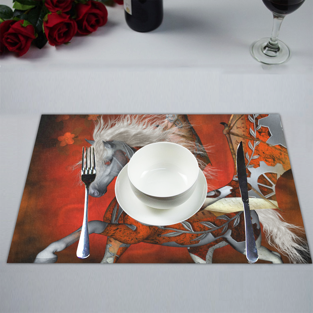Awesome steampunk horse with wings Placemat 14’’ x 19’’ (Set of 4)