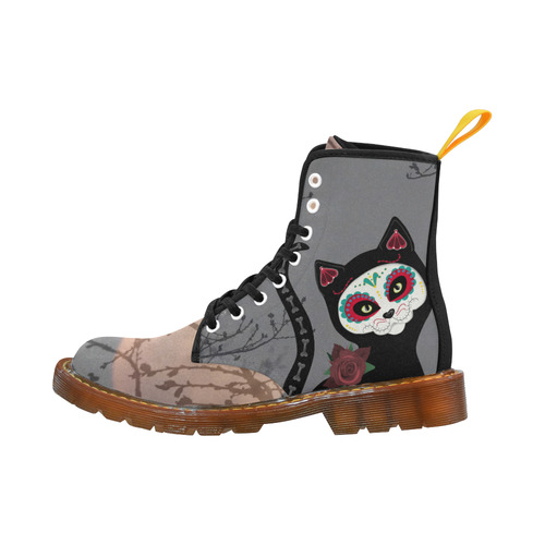 Day of the Dead Cat Martin Boots For Women Model 1203H
