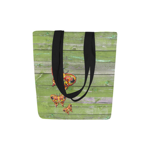 Vegan Dancing Butterflies Canvas Tote Bag (Model 1657)