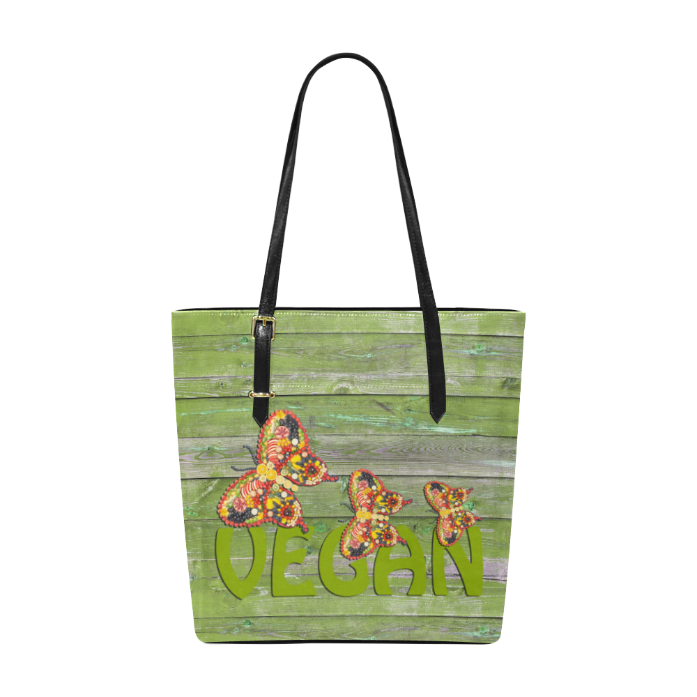 Vegan Love Life Butterflies Euramerican Tote Bag/Small (Model 1655)