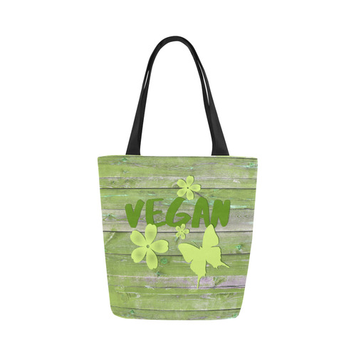 Vegan Love Life Butterfly Canvas Tote Bag (Model 1657)