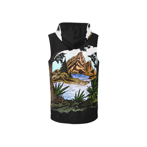 The Outdoors All Over Print Sleeveless Zip Up Hoodie for Women (Model H16)
