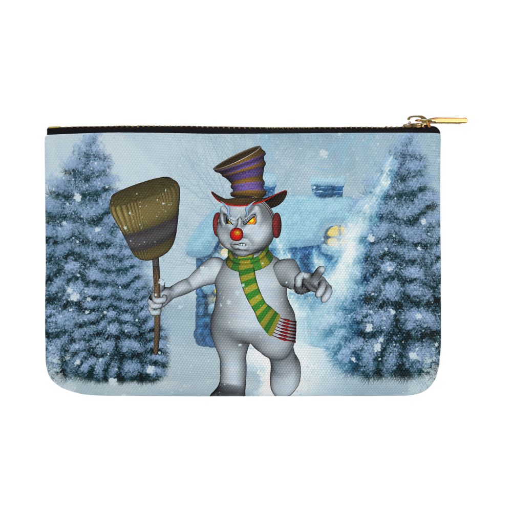 Funny grimly snowman Carry-All Pouch 12.5''x8.5''