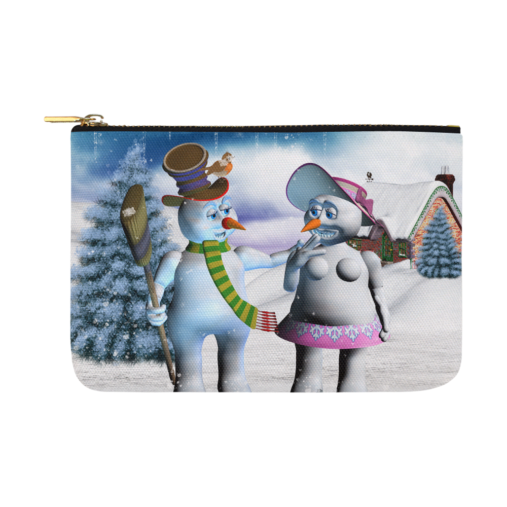 Funny snowman and snow women Carry-All Pouch 12.5''x8.5''