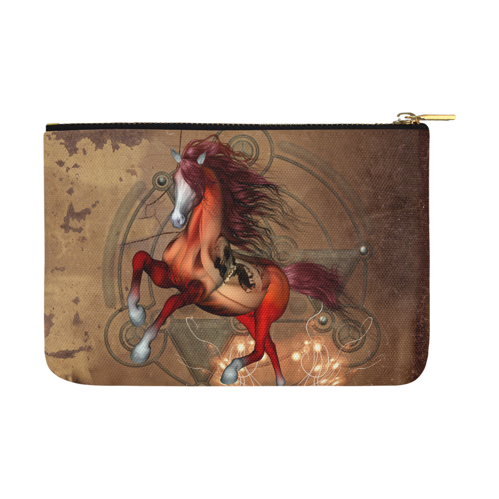 Wonderful horse with skull, red colors Carry-All Pouch 12.5''x8.5''
