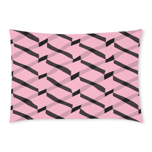 Pink and BLack Chevron Cross Custom Rectangle Pillow Case 20x30 (One Side)