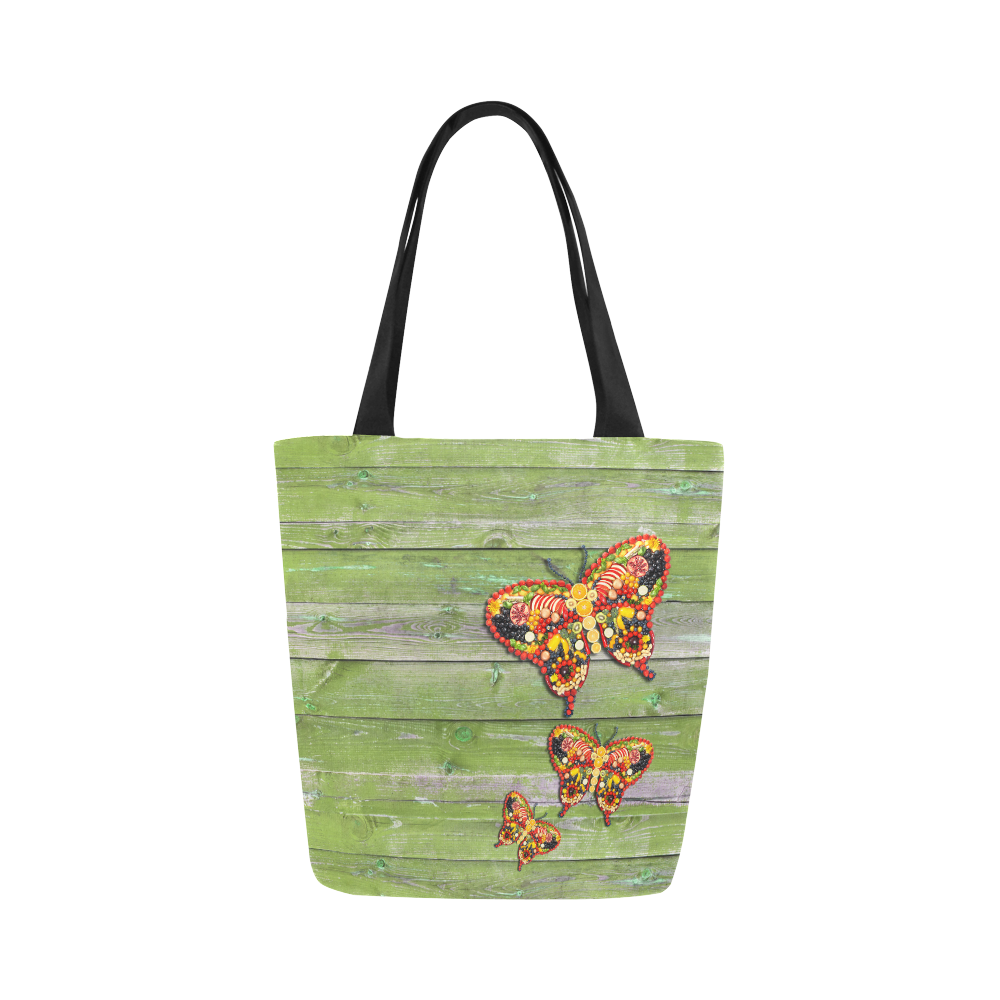 Vegan Dancing Butterflies Canvas Tote Bag (Model 1657)