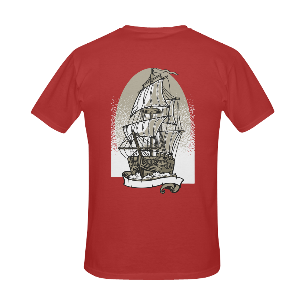 Ship Dark Red Men's Slim Fit T-shirt (Model T13)