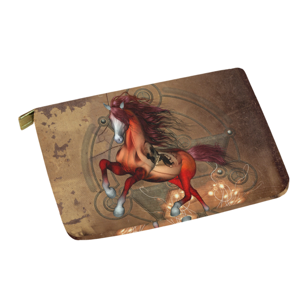 Wonderful horse with skull, red colors Carry-All Pouch 12.5''x8.5''