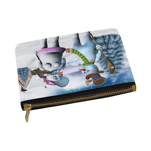 Funny snowman and snow women Carry-All Pouch 12.5''x8.5''