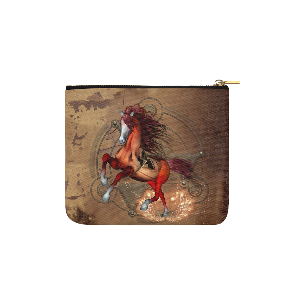 Wonderful horse with skull, red colors Carry-All Pouch 6''x5''