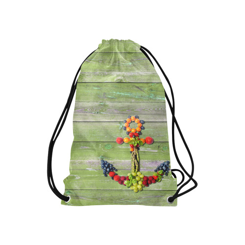 Vegan Anchor Love Life Small Drawstring Bag Model 1604 (Twin Sides) 11"(W) * 17.7"(H)