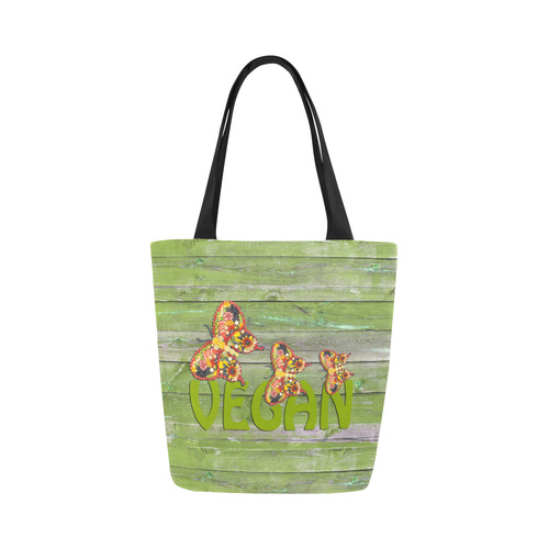 Vegan Love Life Butterflies Canvas Tote Bag (Model 1657)