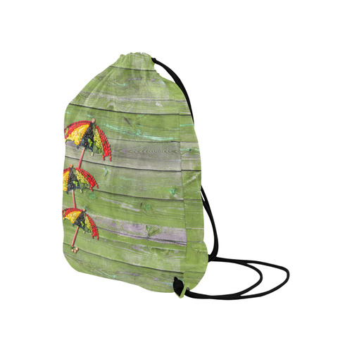 Vegan Save Umbrella Love Life Large Drawstring Bag Model 1604 (Twin Sides)  16.5"(W) * 19.3"(H)