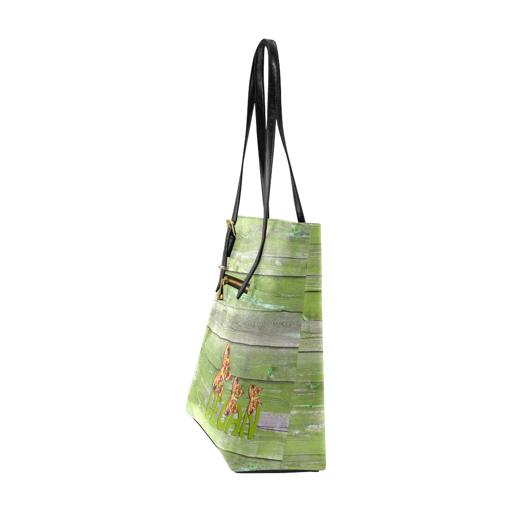 Vegan Love Life Butterflies Euramerican Tote Bag/Small (Model 1655)