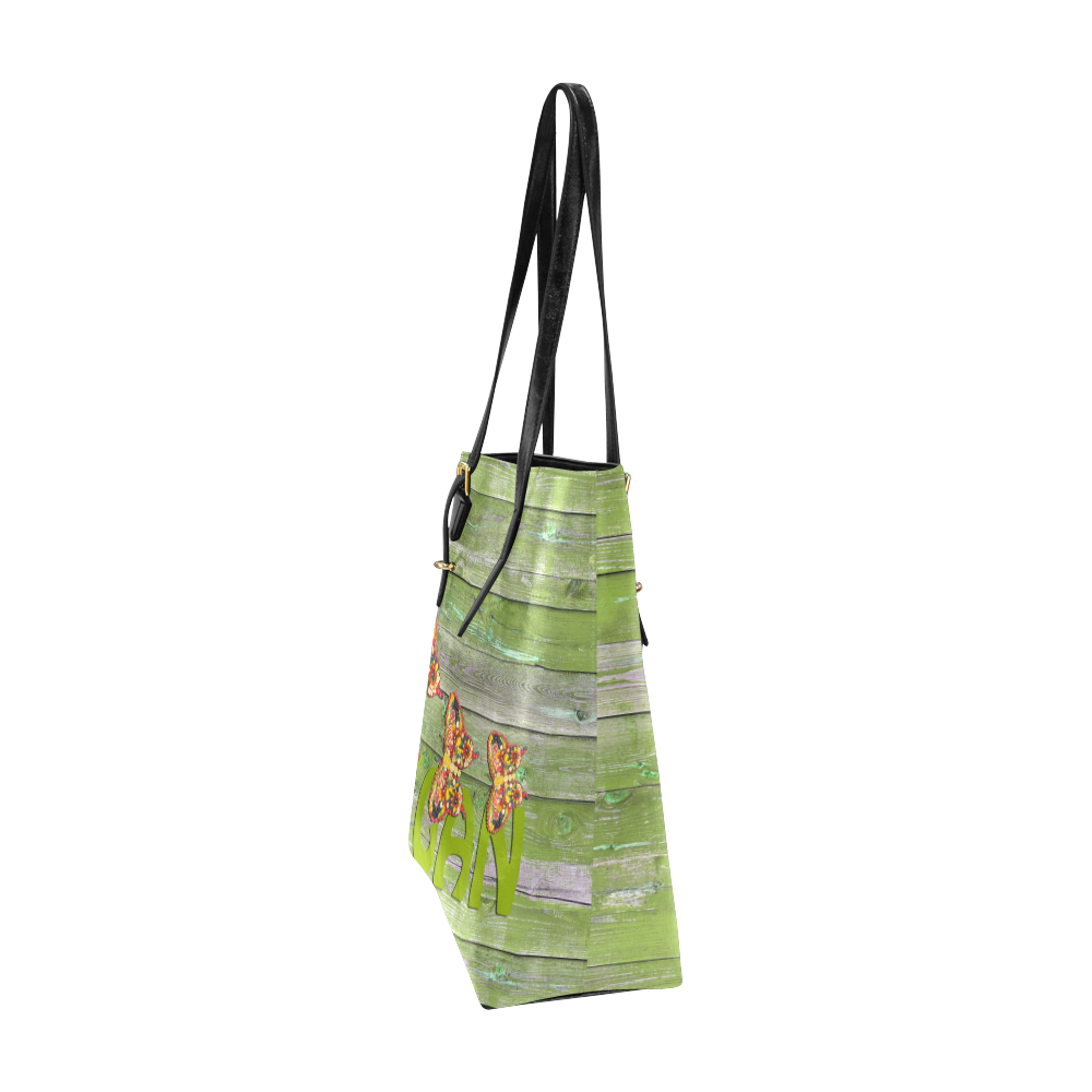 Vegan Love Life Butterflies Euramerican Tote Bag/Small (Model 1655)