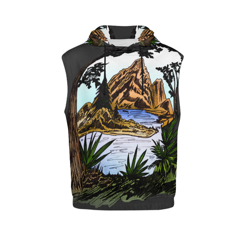 The Outdoors All Over Print Sleeveless Hoodie for Men (Model H15)