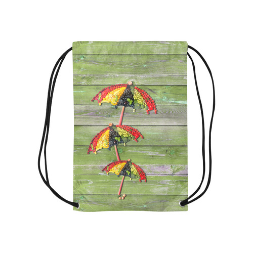 Vegan Save Umbrella Love Life Small Drawstring Bag Model 1604 (Twin Sides) 11"(W) * 17.7"(H)