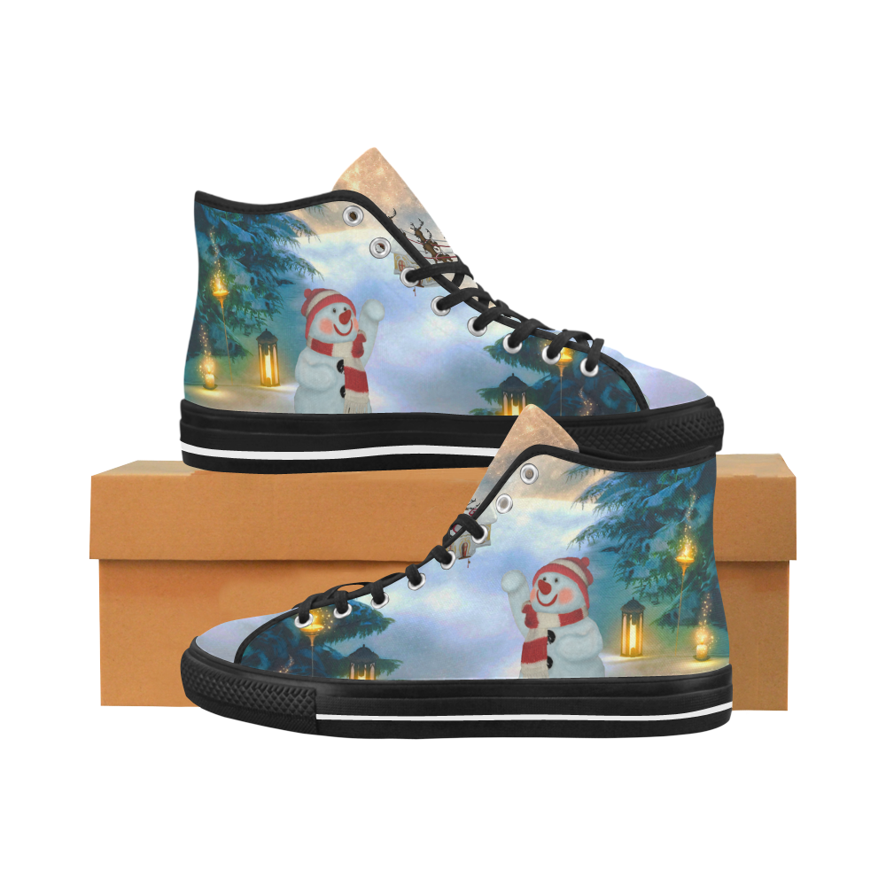 Santa Claus in the night Vancouver H Women's Canvas Shoes (1013-1)