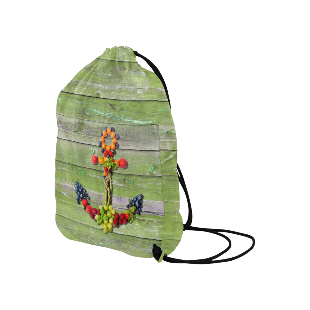 Vegan Anchor Love Life Large Drawstring Bag Model 1604 (Twin Sides)  16.5"(W) * 19.3"(H)