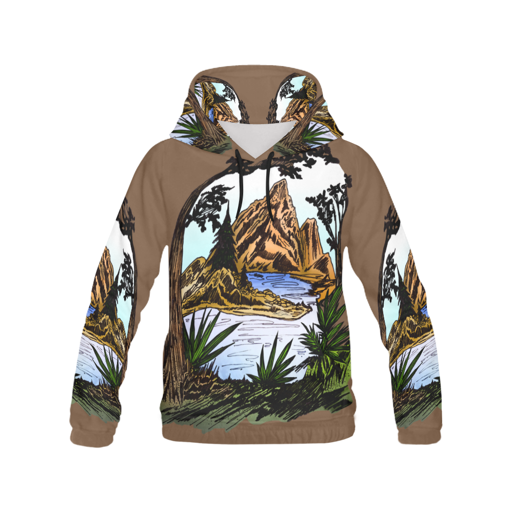 The Outdoors All Over Print Hoodie for Men (USA Size) (Model H13)