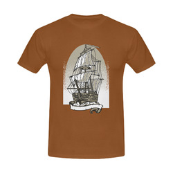 Ship Brown Men's Slim Fit T-shirt (Model T13)